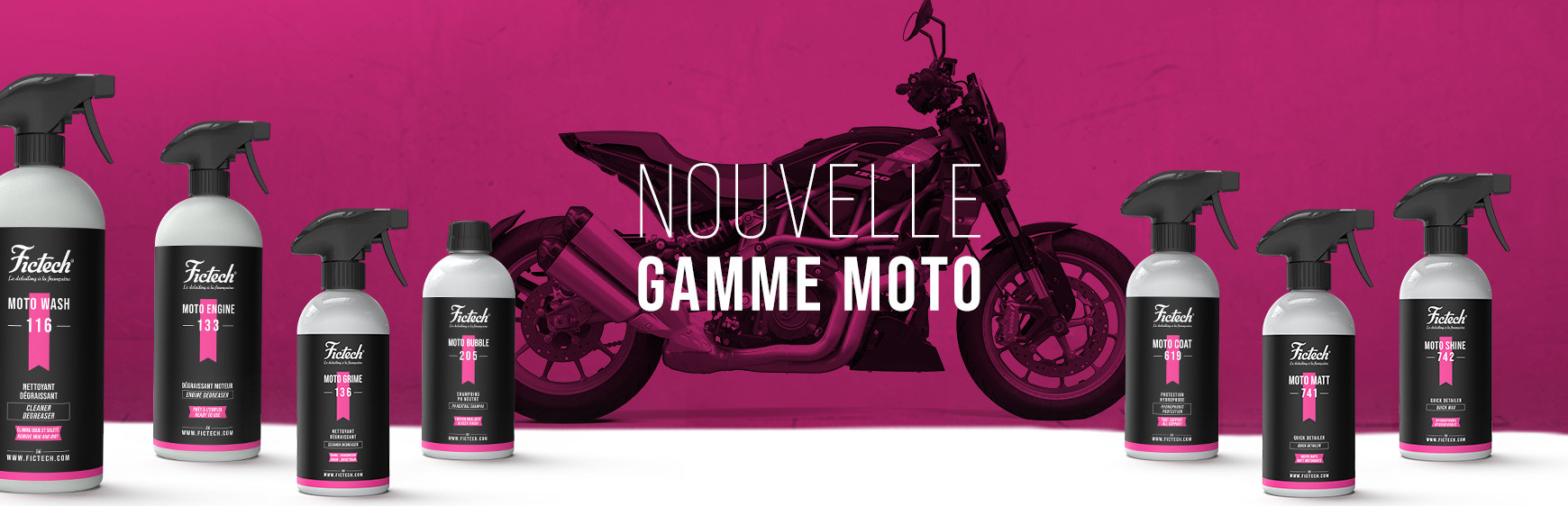 Nos produits de nettoyage pour voiture et moto